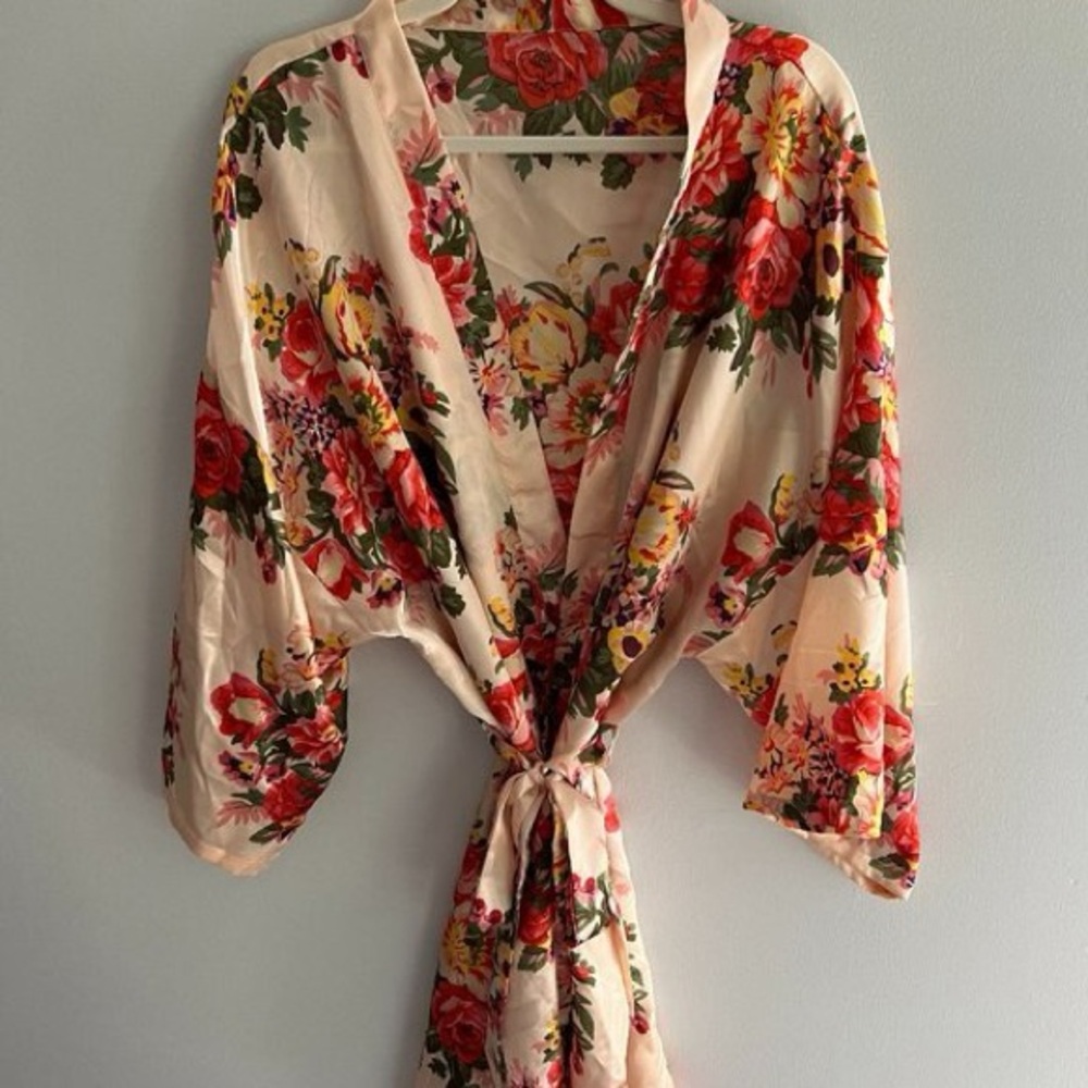 Floral Satin Robe